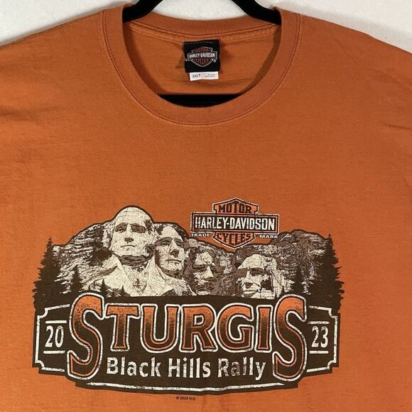 Harley Davidson Sturgis 2023 Graphic T Shirt 3XLT Orange Hills Rally Rushmore - Picture 2 of 5